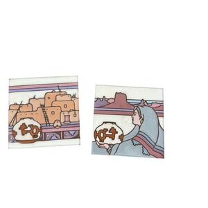 Masterworks 6X6 Ceramic Art Tile Trivet Southwest  Handcrafted USA Lot of 2